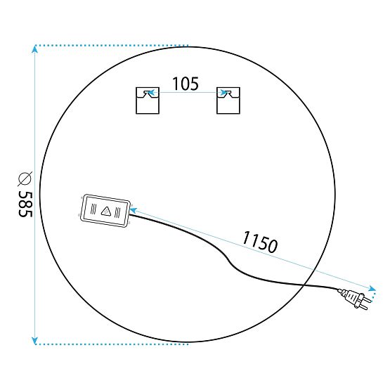 ZIDNO LED OGLEDALO 60cm BAS