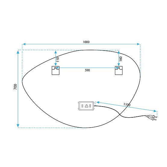 ZIDNO LED OGLEDALO S BLUETOOTH FUNKCIJOM 70x100cm FOG