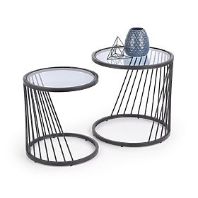 ANTILLA set 2 stolića crna / dimna (1p=1kom), Halmar