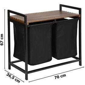 Bambusova košara za rublje HANOI BLACK CRNA