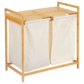 Bambusova košara za rublje ili igračke HANOI 2 pretinca, Housedecor