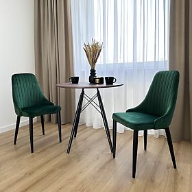 Baršunasta fotelja LORIENT VELVET tamno zelena
