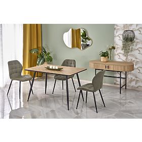 BERTO stol ploča - prirodna, noga - crna (2p=1ks), Halmar