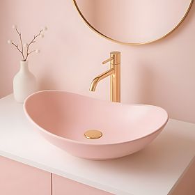Bezvremenski umivaonik Rea Royal Powder Pink Matt