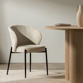 Blagovaonska stolica Avery svijetlo bež/crne noge, lectus