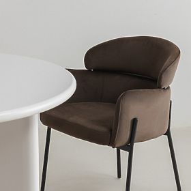 Blagovaonska stolica Granda, čokoladna/espresso, baršun, lectus