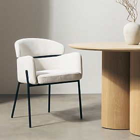 Blagovaonska stolica Granda, ecru/crne noge, lectus