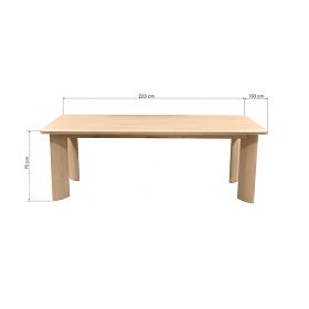 Blagovaonski stol Bali 220 cm, kremasto bijeli