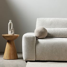 Bočni stolić Arvika 40 cm, okrugli, mango drvo, zaobljeni oblici, lectus