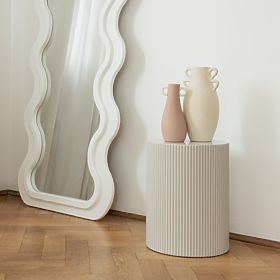 Bočni stolić Ermanno, 35 cm, sivo-bež, s utorima, lectus