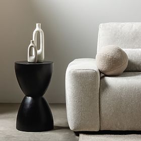 Bočni stolić Lavia 35 cm, crni, mango drvo, lectus