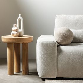 Bočni stolić Limali 50 cm, okrugli, mango drvo, obli oblici, lectus