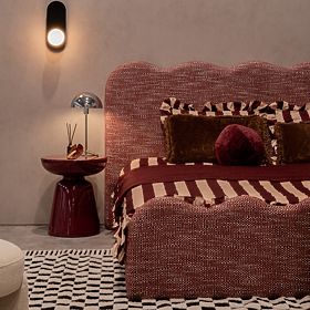 Bočni stolić Logan 40 cm, burgund/trešnja, sjajni, lectus