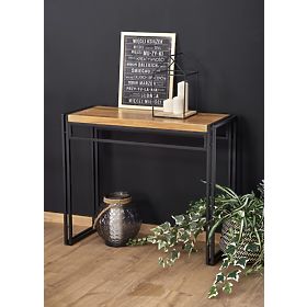 BOLIVAR KN1 konzola hrast zlatni / crni (1p=1ks), Halmar