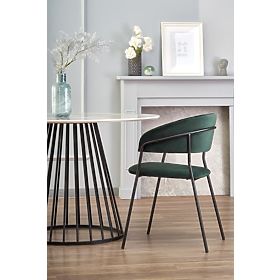 BRODWAY stolna ploča - bijeli mramor, noga - crna (2p=1ks)