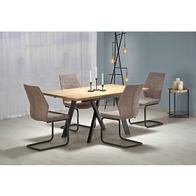 CAPITAL stol 160-200 cm, zlatni hrast / crna (2p=1ks), Halmar