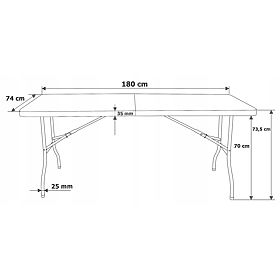 Catering set FETA WHITE 180 cm + 6 stolica BASICO