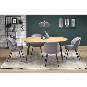 COLORADO sklopivi stol, ploča - zlatni hrast, okvir - crni (2p=1ks), Halmar