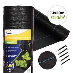 Crna agrotextilija UV 135g protikorovna prostirka 1,1x50m klinovi MulltiGarden, MultiGarden