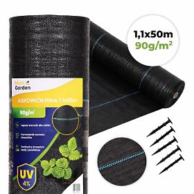 Crna agrotextilija UV 90g protiv korova prostirka 1,1x50m klinovi MultiGarden, MultiGarden