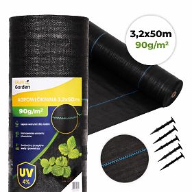 Crna agrotextilija UV 90g protiv korova prostirka 3,2x50m klinovi MultiGarden, MultiGarden