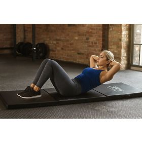 Crna gimnastička podloga za vježbanje fitness 182x60cm