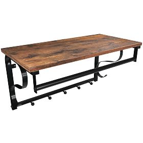 Drvena polica s kukama za odjeću LOFT, LEOBERT