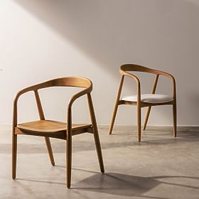 Drvena stolica Ludvika, zaobljena, prirodna