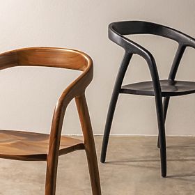 Drvena stolica Sande zaobljena, prirodna, tikovina