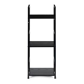 Drveni moderni regal s metalnim okvirom LOFT 3 police crni