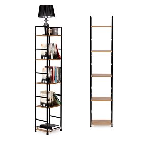 Drveni moderni regal s metalnim okvirom LOFT 5 polica, MODERNHOME