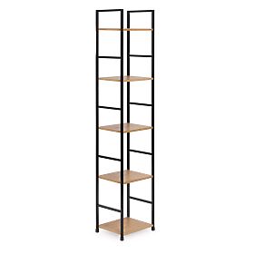 Drveni moderni regal s metalnim okvirom LOFT 5 polica, MODERNHOME