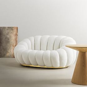 Dvosjed Firenze bijeli, boucle, zaobljeni oblici