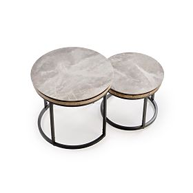 ITAKA set od 2 klupa, pepeljasti mramor / grafit (1p=1kom), Halmar