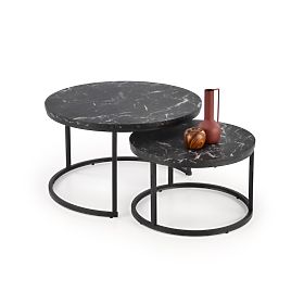 JAVA set od 2 klupe, crni mramor / crna (1p=1kom), Halmar