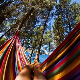 Jednosjedna viseća mreža s prečkom 40cm 400257 Crvena, Bluegarden