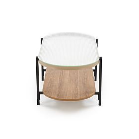 KAMALA konferencijski stolić, prirodni / crni (1p=1ks), Halmar