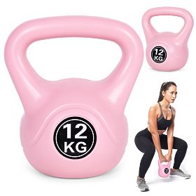 Kettlebell uteg 12 kg za vježbanje ružičasti ModernHome
