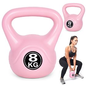 Kettlebell uteg 8 kg za vježbanje ružičasti ModernHome
