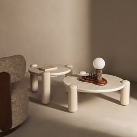 Klub stolić Noemi 86 cm, svijetlo bež/mramor, sjajni