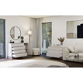 Komoda AMBER 1D4S Ormarić 1 Vrata 4 Ladice za Spavaću Sobu Dnevni Boravak KAŠMIR Bež