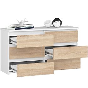 KOMODA CL100 6SZ PK BIJELA / HRAST SONOMA