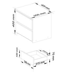 KOMODA CL2 2SZ CLP PK GRAFIT SIVA / BIJELA