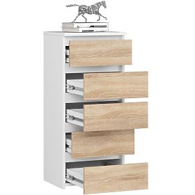 KOMODA CL5 PK BIJELA / HRAST SONOMA