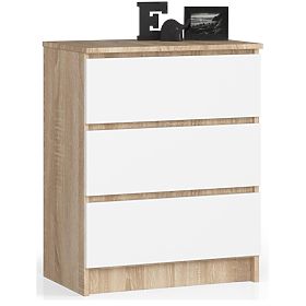 KOMODA K 60 cm 3 LADICE PK SONOMA / BIJELA