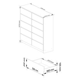 KOMODA K120 10SZ CLP PK HRAST ARTISAN / BIJELA