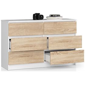 KOMODA K120 6 LADICA CLP PK BIJELA / SONOMA