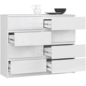 KOMODA K120 8 LADICA PK BIJELI SJAJ