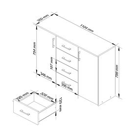 KOMODA K45 PK BIJELA / HRAST SONOMA