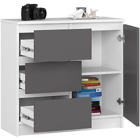 KOMODA K80 JERRY 1D 3SZ PK BIJELA / GRAFITNO SIVA